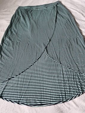 GAP Striped Maxi Skirt in Mint Green and Black